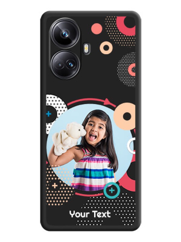 Custom Multicoloured Round Image on Personalised Space Black Soft Matte Cases - Realme 10 Pro Plus 5G