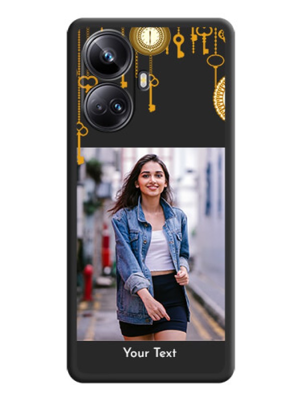 Custom Decorative Design with Text on Space Black Custom Soft Matte Back Cover - Realme 10 Pro Plus 5G