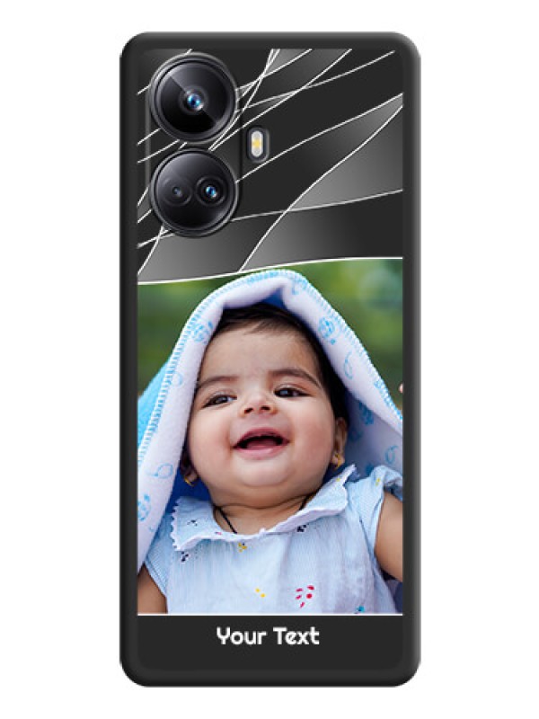 Custom Mixed Wave Lines on Photo on Space Black Soft Matte Mobile Cover - Realme 10 Pro Plus 5G