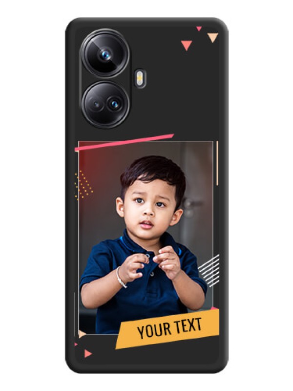 Custom Photo Frame with Triangle Small Dots on Photo on Space Black Soft Matte Back Cover - Realme 10 Pro Plus 5G