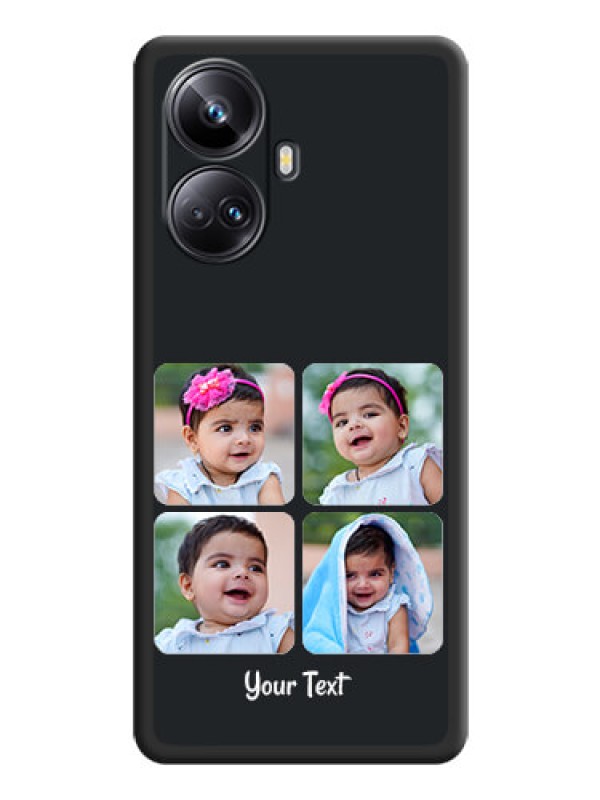 Custom Floral Art with 6 Image Holder on Photo on Space Black Soft Matte Mobile Case - Realme 10 Pro Plus 5G