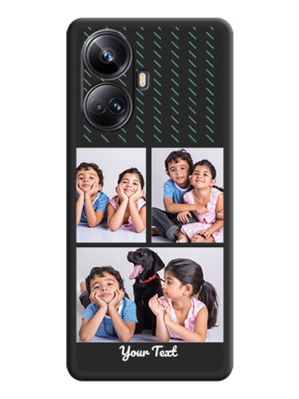 Custom Cross Dotted Pattern with 2 Image Holder  on Personalised Space Black Soft Matte Cases - Realme 10 Pro Plus 5G