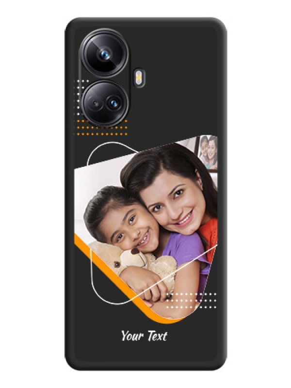 Custom Yellow Triangle on Photo on Space Black Soft Matte Phone Cover - Realme 10 Pro Plus 5G