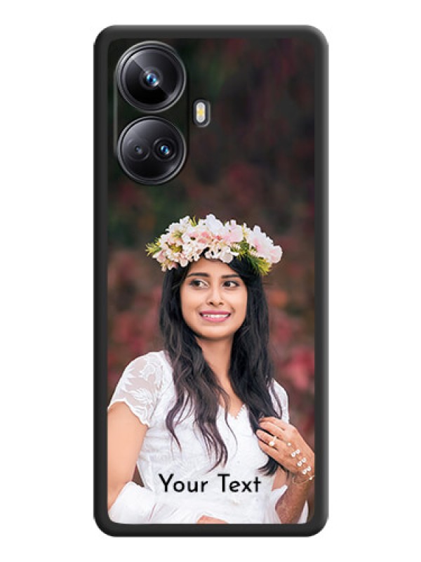 Custom Full Single Pic Upload With Text On Space Black Personalized Soft Matte Phone Covers -Realme 10 Pro Plus 5G