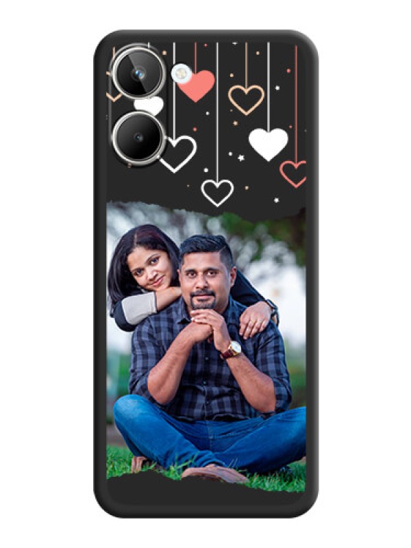 Custom Love Hangings with Splash Wave Picture on Space Black Custom Soft Matte Phone Back Cover - Realme 10
