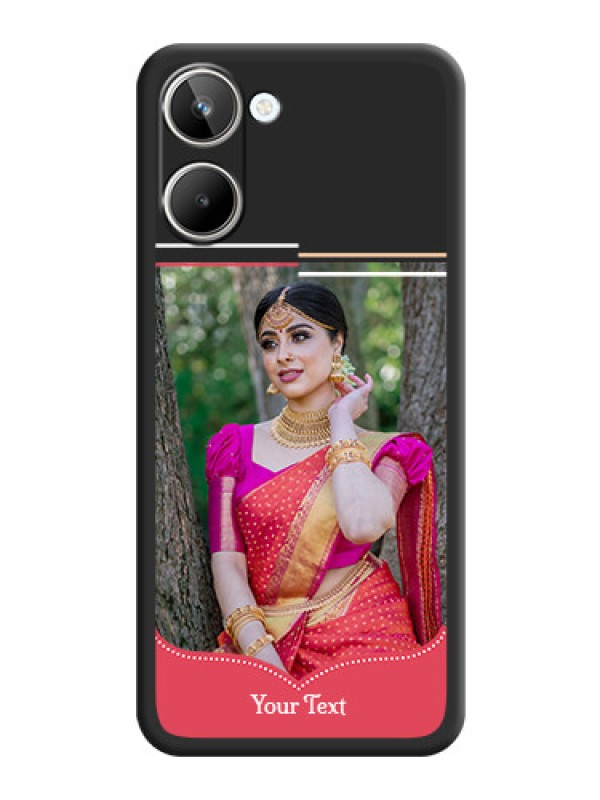 Custom Classic Plain Design with Name on Photo on Space Black Soft Matte Phone Cover - Realme 10