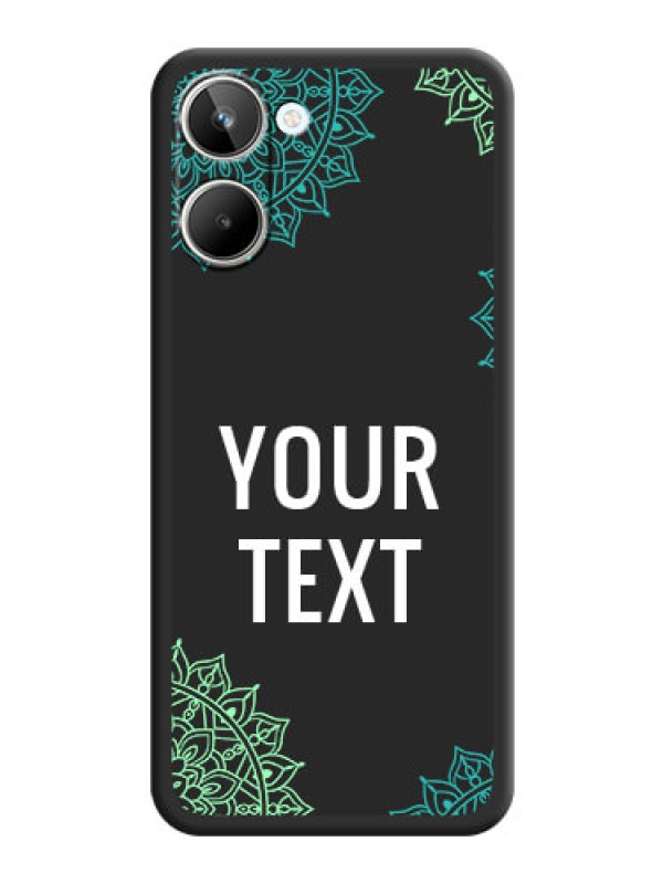 Custom Your Name with Floral Design on Space Black Custom Soft Matte Back Cover - Realme 10