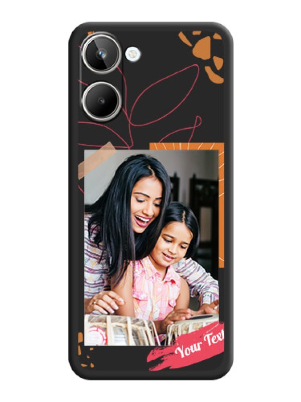 Custom Orange Photo Frame on Space Black Custom Soft Matte Phone Back Cover - Realme 10