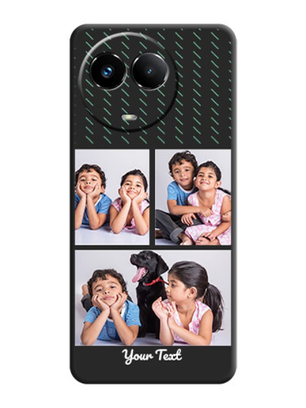Custom Cross Dotted Pattern with 2 Image Holder On Space Black Custom Soft Matte Mobile Back Cover - Realme 11 5G