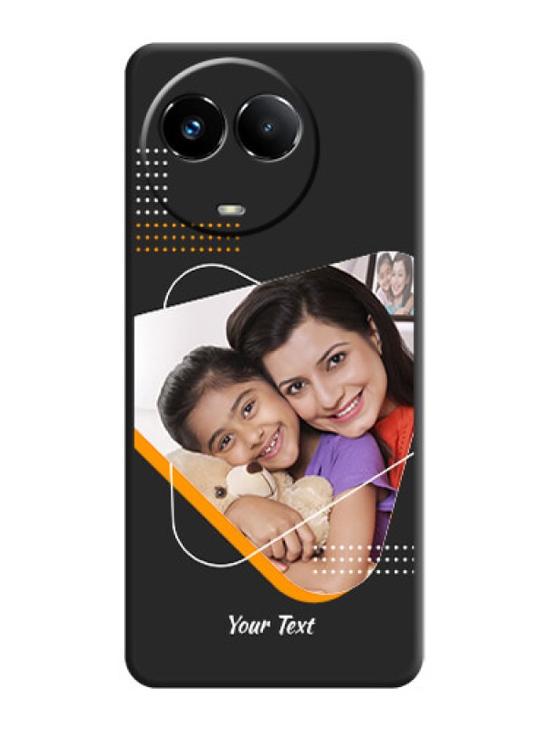 Custom Yellow Triangle on Photo On Space Black Custom Soft Matte Mobile Back Cover - Realme 11 5G