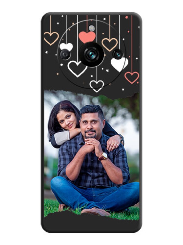 Custom Love Hangings with Splash Wave Picture on Space Black Custom Soft Matte Phone Back Cover - Realme 11 Pro 5G