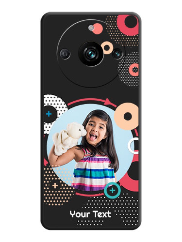 Custom Multicoloured Round Image on Personalised Space Black Soft Matte Cases - Realme 11 Pro 5G