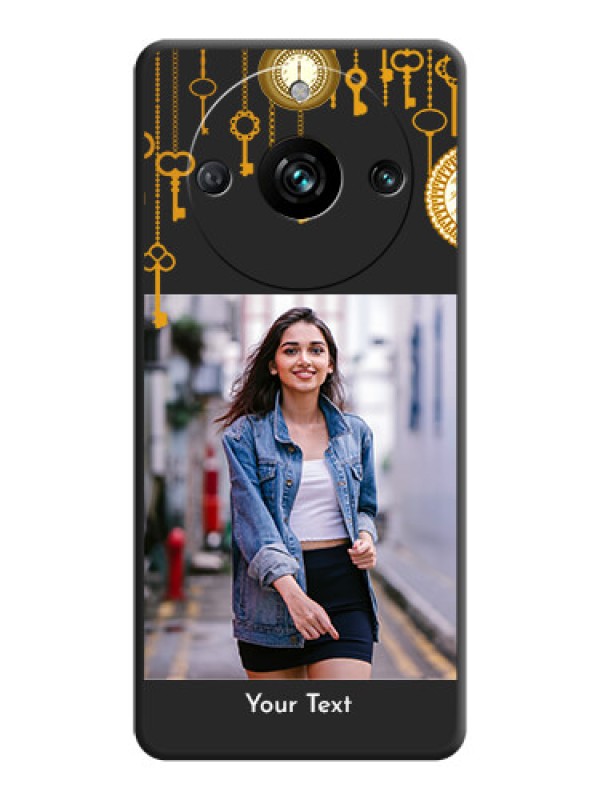 Custom Decorative Design with Text on Space Black Custom Soft Matte Back Cover - Realme 11 Pro 5G