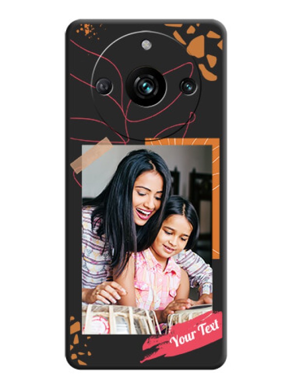 Custom Orange Photo Frame on Space Black Custom Soft Matte Phone Back Cover - Realme 11 Pro 5G
