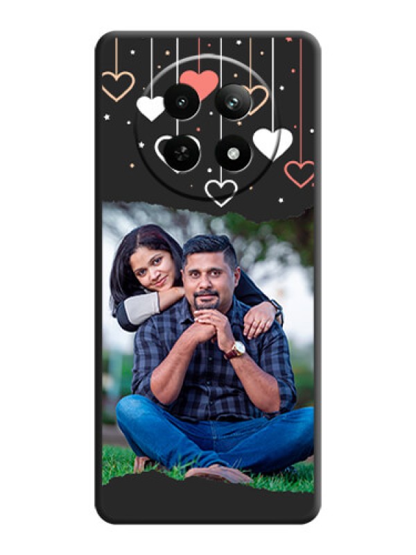 Custom Love Hangings with Splash Wave Picture on Space Black Custom Soft Matte Phone Back Cover - Realme 12 5G