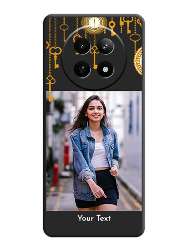 Custom Decorative Design with Text on Space Black Custom Soft Matte Back Cover - Realme 12 5G
