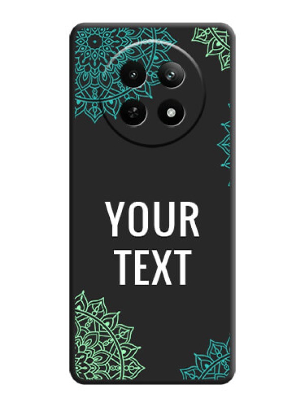 Custom Your Name with Floral Design on Space Black Custom Soft Matte Back Cover - Realme 12 5G