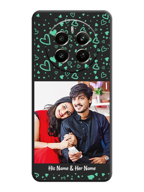 Custom Sea Green Indefinite Love Pattern - Photo on Space Black Soft Matte Mobile Cover - Realme 12 Plus 5G
