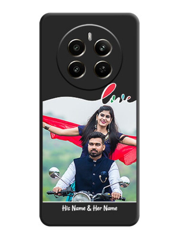 Custom Fall in Love Pattern with Picture - Photo on Space Black Soft Matte Mobile Case - Realme 12 Plus 5G
