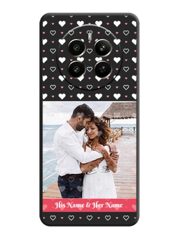Custom White Color Love Symbols with Text Design - Photo on Space Black Soft Matte Phone Cover - Realme 12 Plus 5G