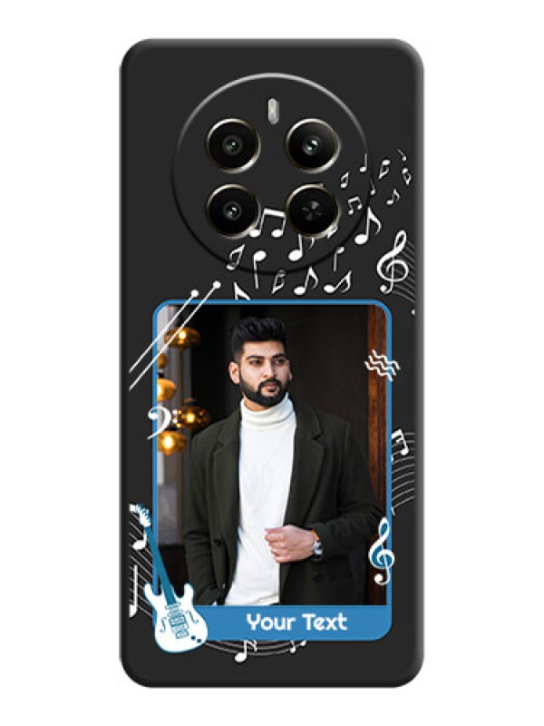 Custom Musical Theme Design with Text - Photo on Space Black Soft Matte Mobile Case - Realme 12 Plus 5G