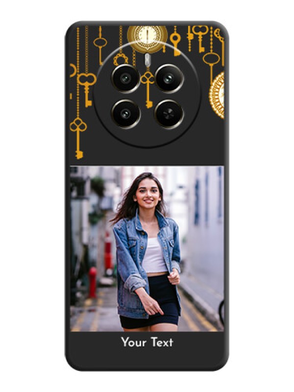 Custom Decorative Design with Text on Space Black Custom Soft Matte Back Cover - Realme 12 Plus 5G