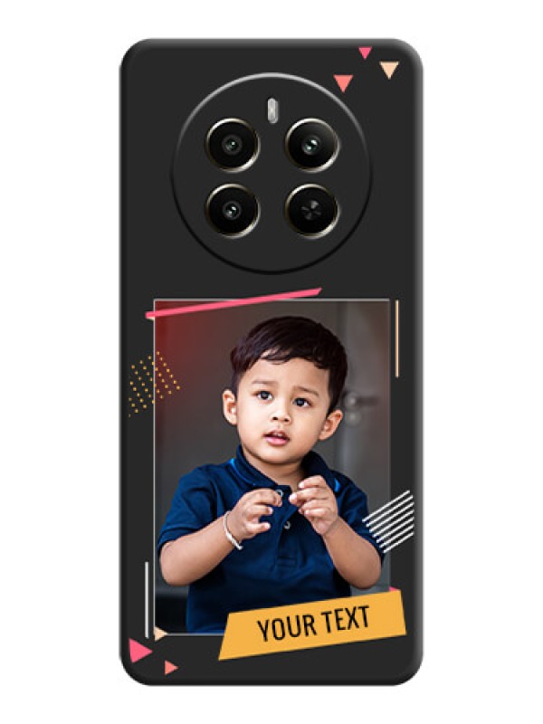 Custom Photo Frame with Triangle Small Dots - Photo on Space Black Soft Matte Back Cover - Realme 12 Plus 5G