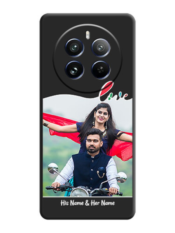 Custom Fall in Love Pattern with Picture - Photo on Space Black Soft Matte Mobile Case - Realme 12 Pro 5G
