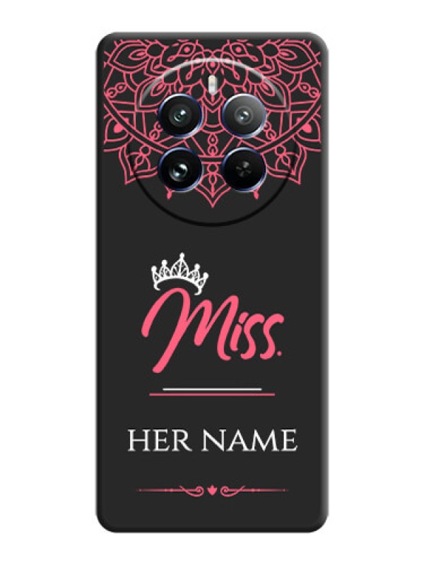 Custom Mrs Name with Floral Design on Space Black Personalized Soft Matte Phone Covers - Realme 12 Pro 5G