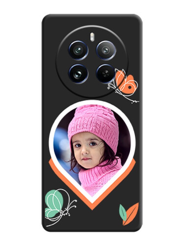 Custom Upload Pic With Simple Butterly Design On Space Black Personalized Soft Matte Phone Covers - Realme 12 Pro 5G