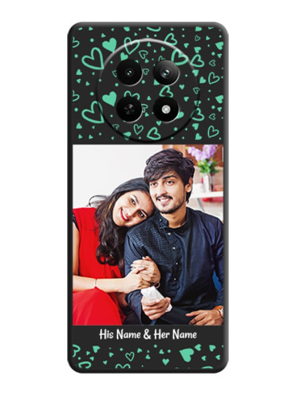 Custom Sea Green Indefinite Love Pattern on Photo On Space Black Custom Soft Matte Mobile Back Cover - Realme 13 5G