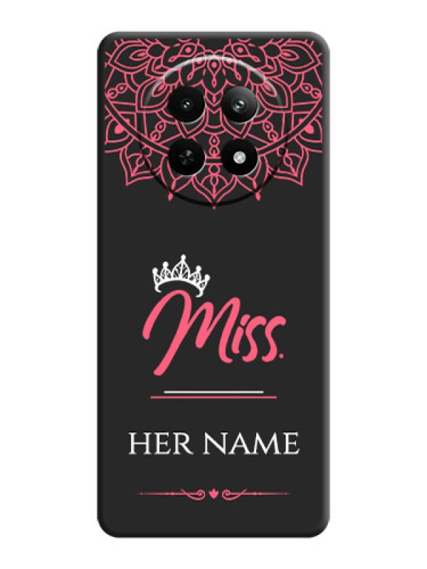 Custom Mrs Name with Floral Design On Space Black Custom Soft Matte Mobile Back Cover - Realme 13 5G