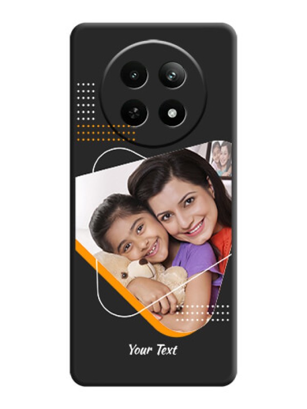 Custom Yellow Triangle on Photo On Space Black Custom Soft Matte Mobile Back Cover - Realme 13 5G