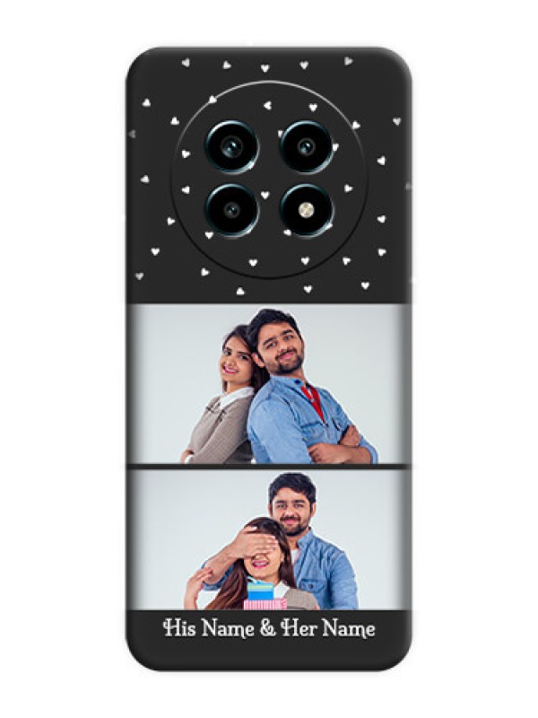 Custom Miniature Love Symbols with Name On Space Black Custom Soft Matte Mobile Back Cover - Realme 13 Pro 5G