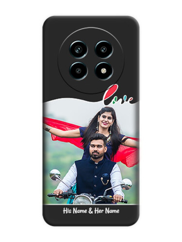 Custom Fall in Love Pattern with Picture on Photo On Space Black Custom Soft Matte Mobile Back Cover - Realme 13 Pro 5G