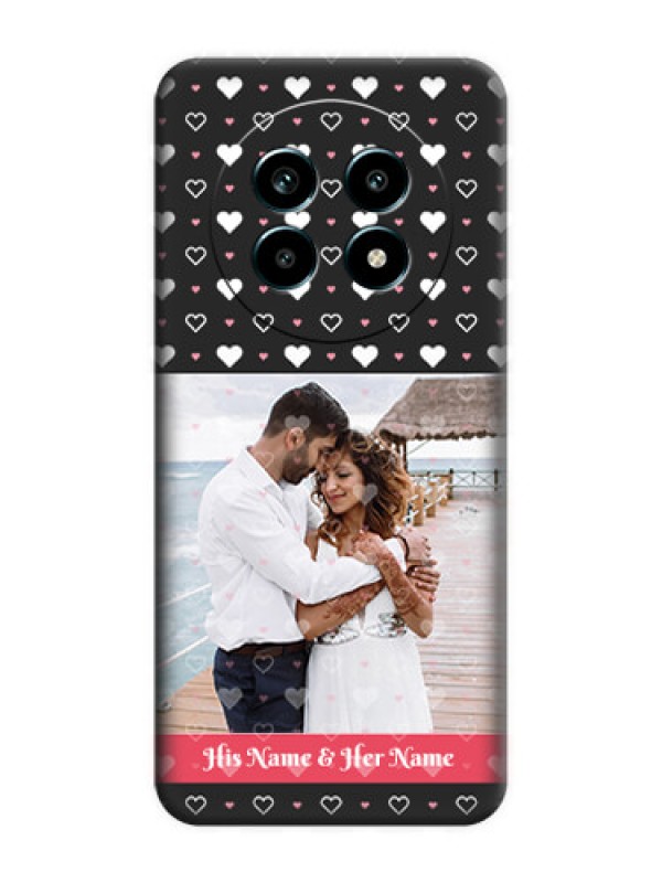 Custom White Color Love Symbols with Text Design on Photo On Space Black Custom Soft Matte Mobile Back Cover - Realme 13 Pro 5G