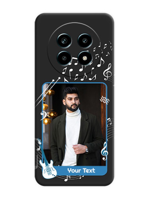 Custom Musical Theme Design with Text on Photo On Space Black Custom Soft Matte Mobile Back Cover - Realme 13 Pro 5G