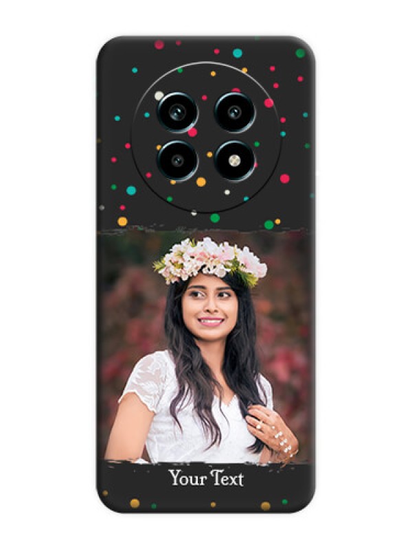 Custom Multicolor Dotted Pattern with Text On Space Black Custom Soft Matte Mobile Back Cover - Realme 13 Pro 5G