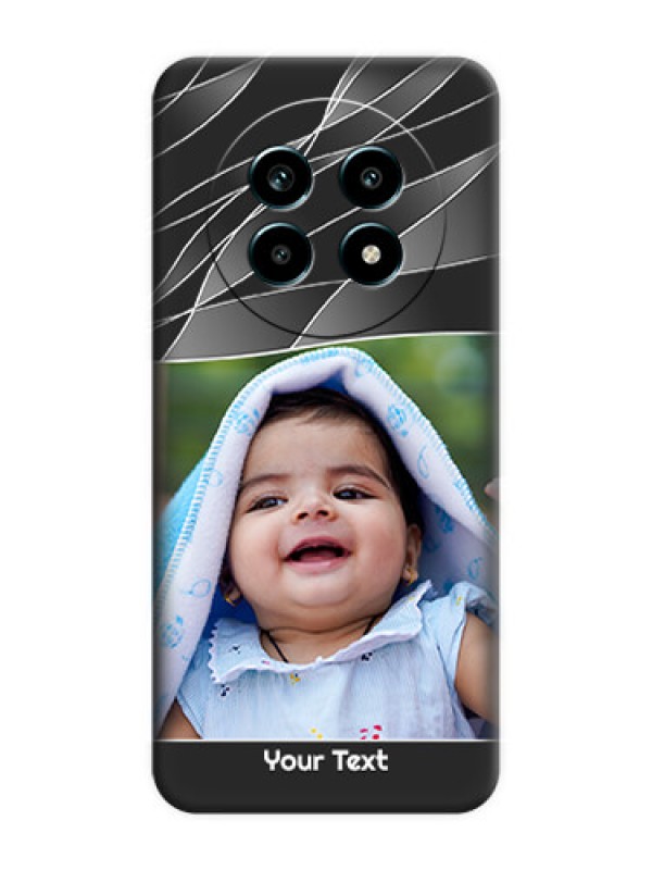 Custom Mixed Wave Lines on Photo On Space Black Custom Soft Matte Mobile Back Cover - Realme 13 Pro 5G