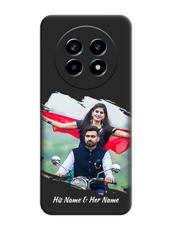 Custom Grunge Brush Strokes on Photo On Space Black Custom Soft Matte Mobile Back Cover - Realme 13 Pro 5G