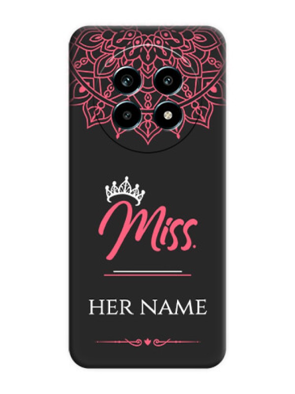 Custom Mrs Name with Floral Design On Space Black Custom Soft Matte Mobile Back Cover - Realme 13 Pro 5G