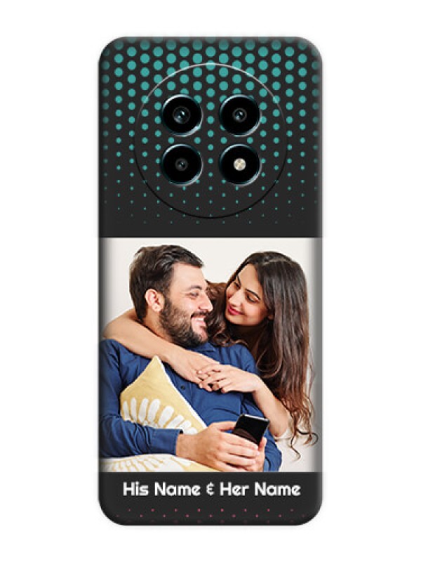 Custom Faded Dots with Grunge Photo Frame and Text On Space Black Custom Soft Matte Mobile Back Cover - Realme 13 Pro 5G