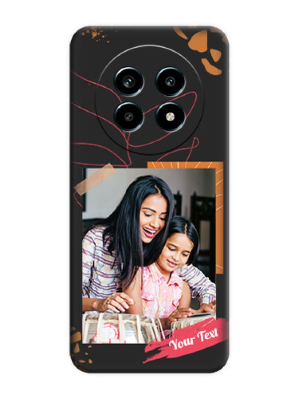 Custom Orange Photo Frame On Space Black Custom Soft Matte Mobile Back Cover - Realme 13 Pro 5G