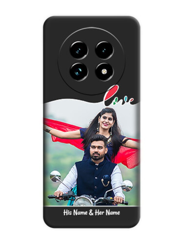 Custom Fall in Love Pattern with Picture on Photo On Space Black Custom Soft Matte Mobile Back Cover - Realme 13 Pro Plus 5G