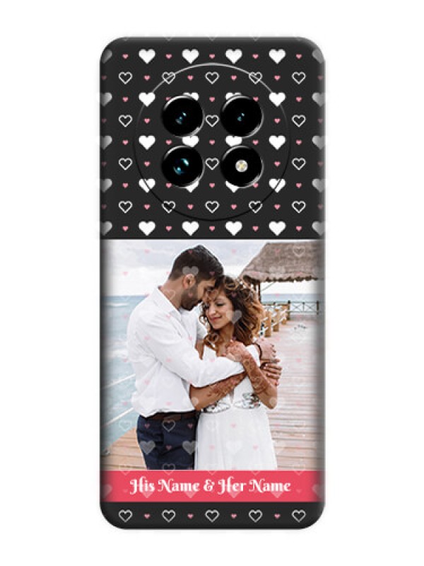 Custom White Color Love Symbols with Text Design on Photo On Space Black Custom Soft Matte Mobile Back Cover - Realme 13 Pro Plus 5G