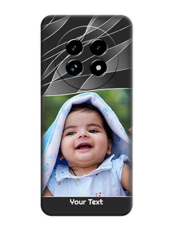 Custom Mixed Wave Lines on Photo On Space Black Custom Soft Matte Mobile Back Cover - Realme 13 Pro Plus 5G