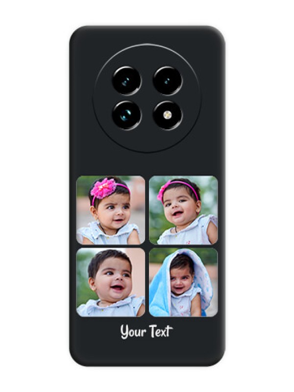 Custom Floral Art with 6 Image Holder on Photo On Space Black Custom Soft Matte Mobile Back Cover - Realme 13 Pro Plus 5G