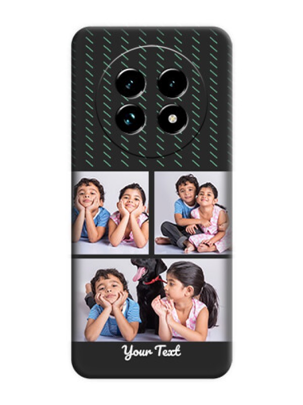 Custom Cross Dotted Pattern with 2 Image Holder On Space Black Custom Soft Matte Mobile Back Cover - Realme 13 Pro Plus 5G