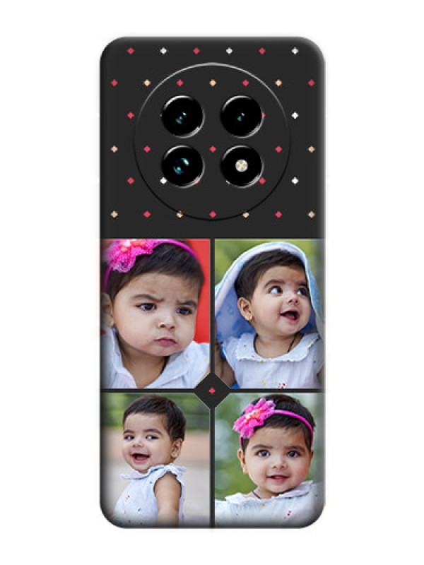 Custom Multicolor Dotted Pattern with 4 Image Holder On Space Black Custom Soft Matte Mobile Back Cover - Realme 13 Pro Plus 5G