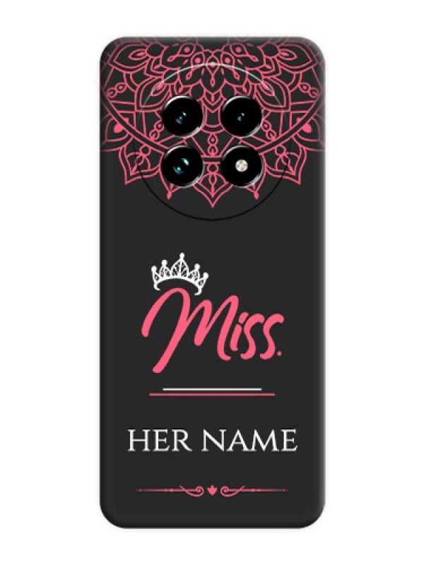 Custom Mrs Name with Floral Design On Space Black Custom Soft Matte Mobile Back Cover - Realme 13 Pro Plus 5G